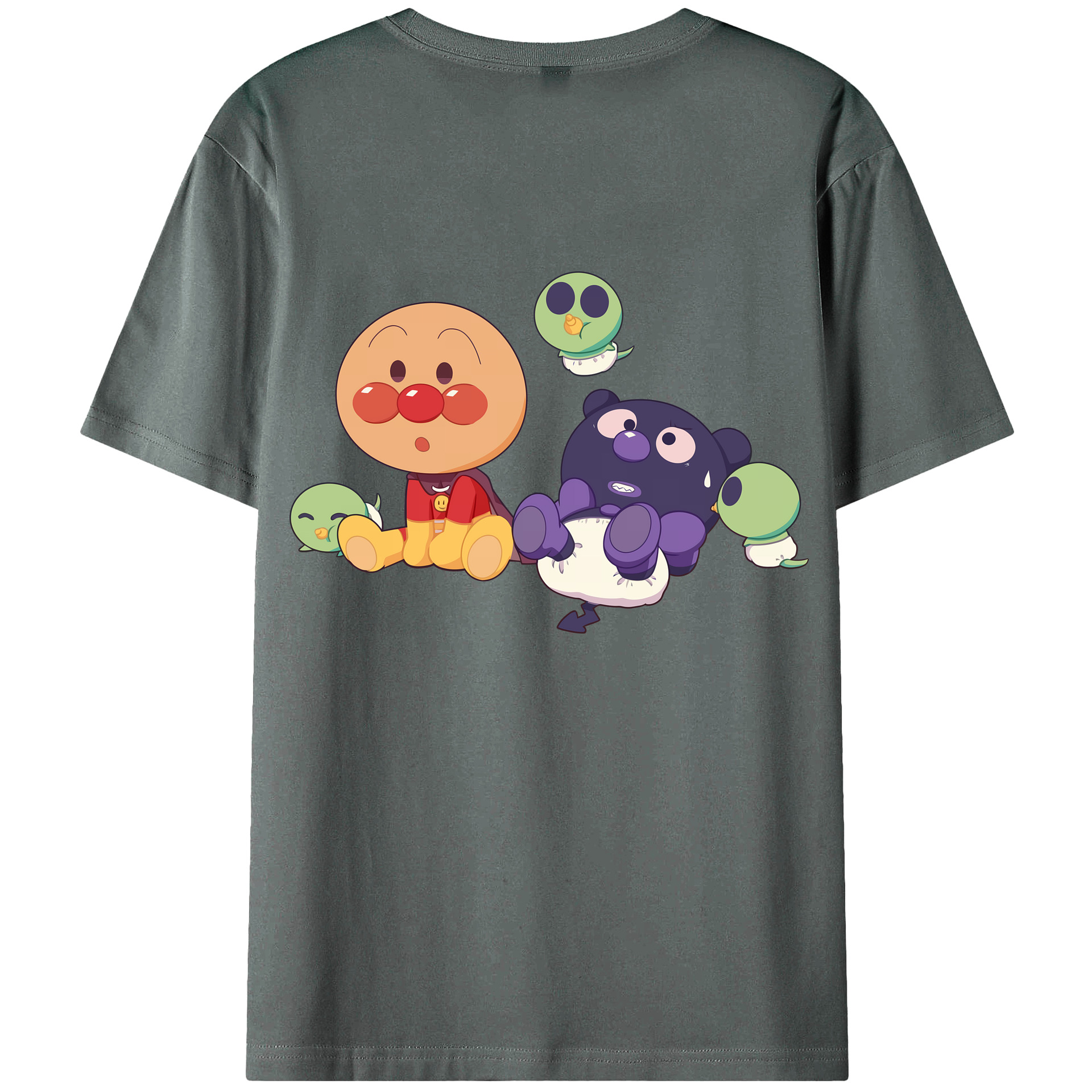 （画像用） アンパンマン Anpanman 綿100％ メンズ半袖Tシャツ（バックプリント） 通気性